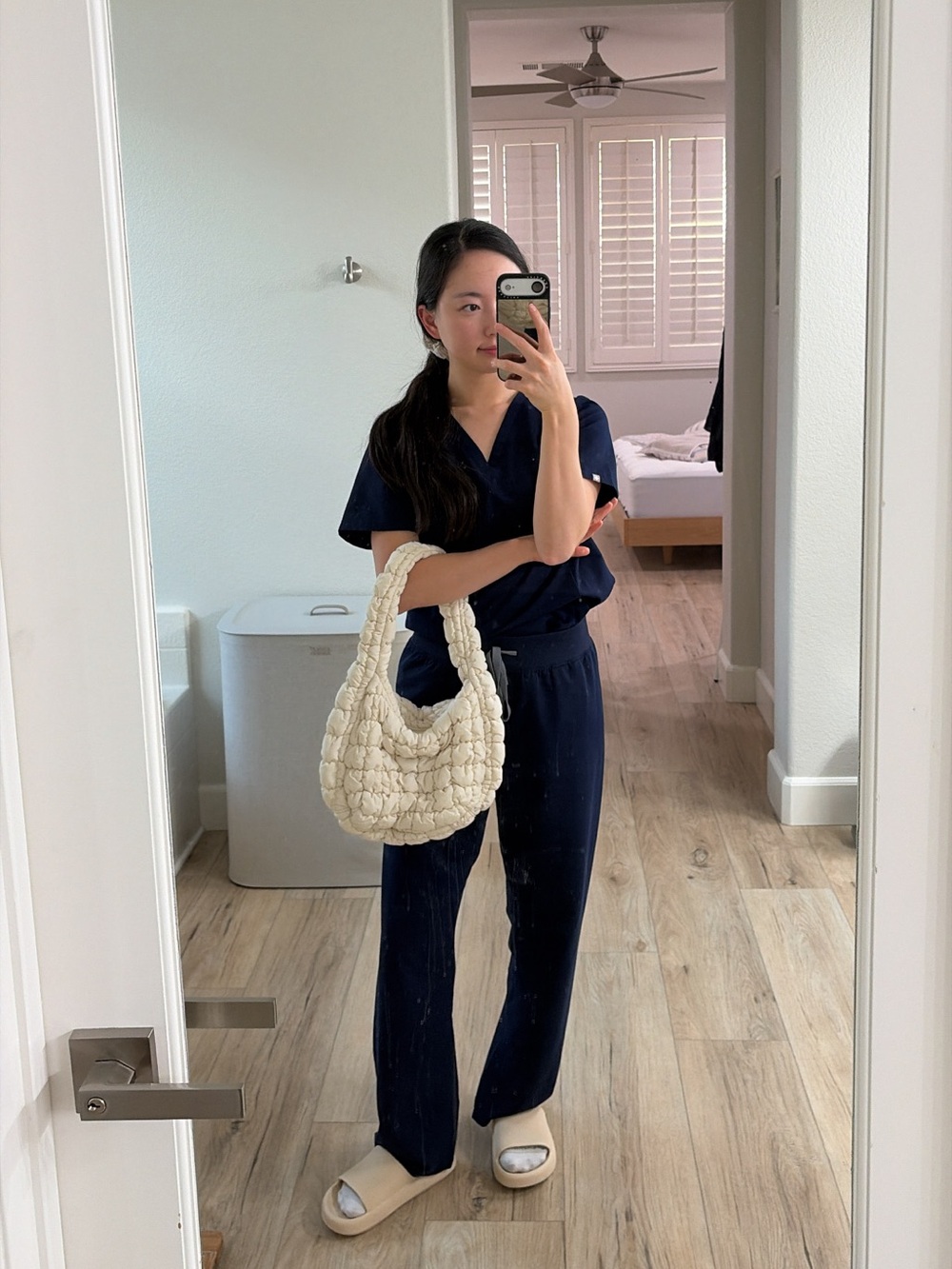 COS Quilted Bag Off White | Puffer Shoulder Bag